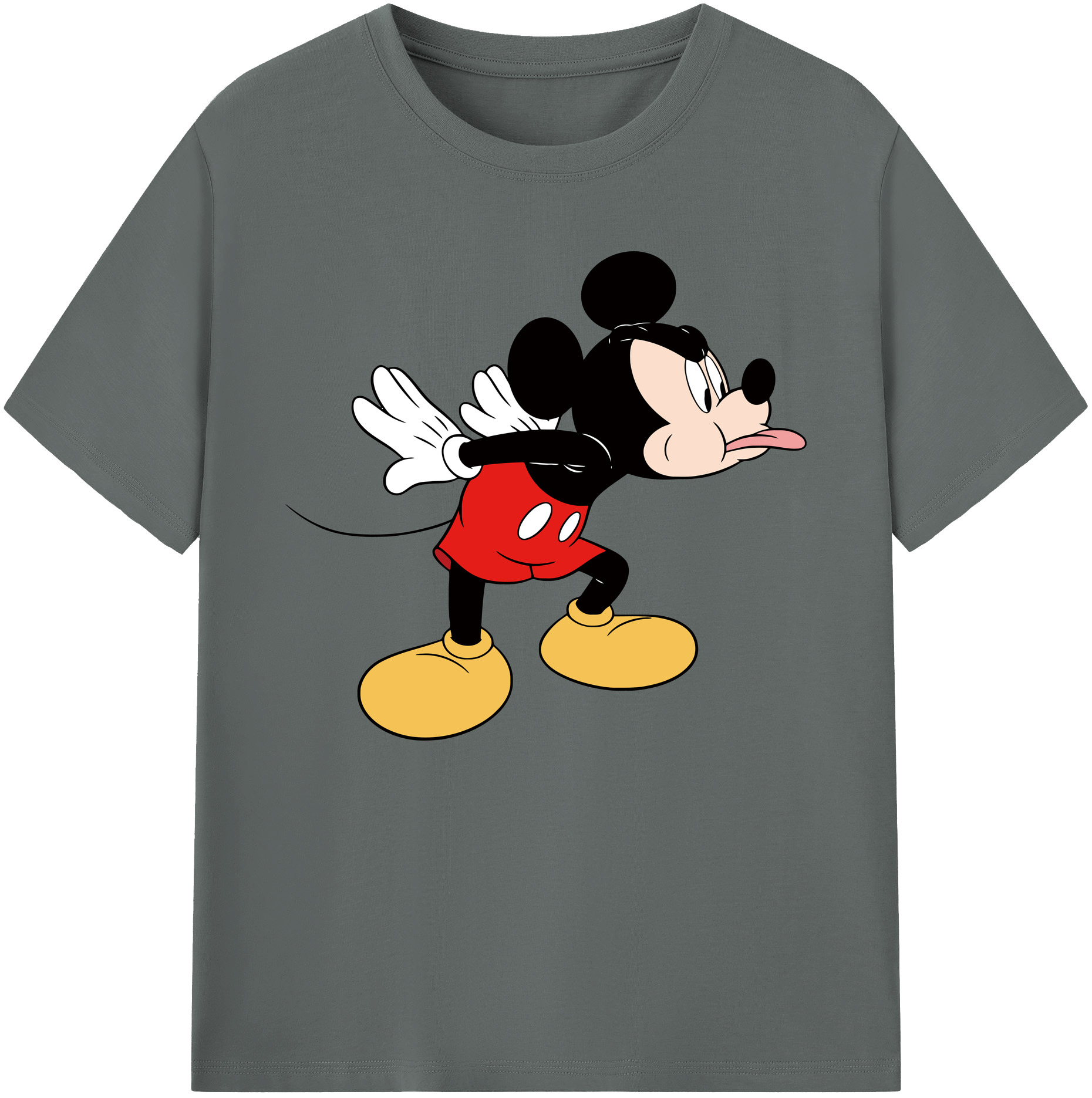 ミッキーマウス Mickey Mouse 綿100％ メンズ半袖Tシャツ｜肌触りやわらか＆通気性